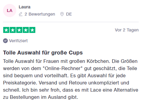 LACE: Große Cups