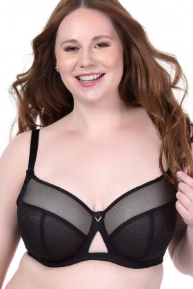 Plus Size Bra with Large Soft Cups and Lace - Krisline CANDY